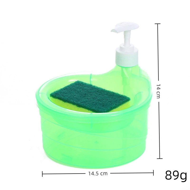Soap Making Machine At Home - 1000ml ソープディスペンサーとスクラバーホルダー多機能カフェ食器洗い容器手動シンク食器洗いソープディスペンサー