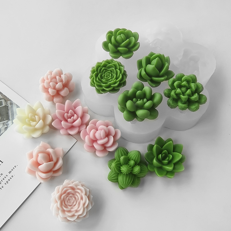 7 in 1 多肉植物サボテンシリコンモールド、DIY手作り - Soap Making Essentials のレビューと価格
