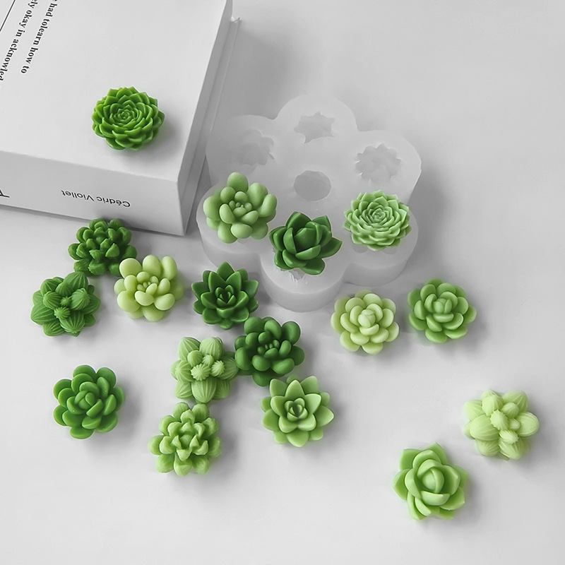 7 in 1 多肉植物サボテンシリコンモールド、DIY手作り - Soap Making Essentials のレビューと価格