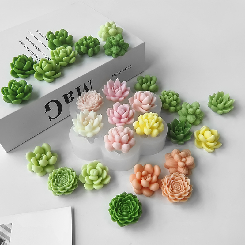 7 in 1 多肉植物サボテンシリコンモールド、DIY手作り - Soap Making Essentials のレビューと価格