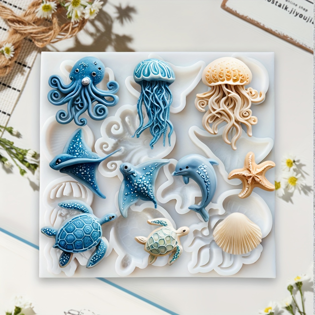 海の生き物シリコンモールド タコ クラゲ イルカ カメ フォ - Soap Making Essentials のレビューと価格