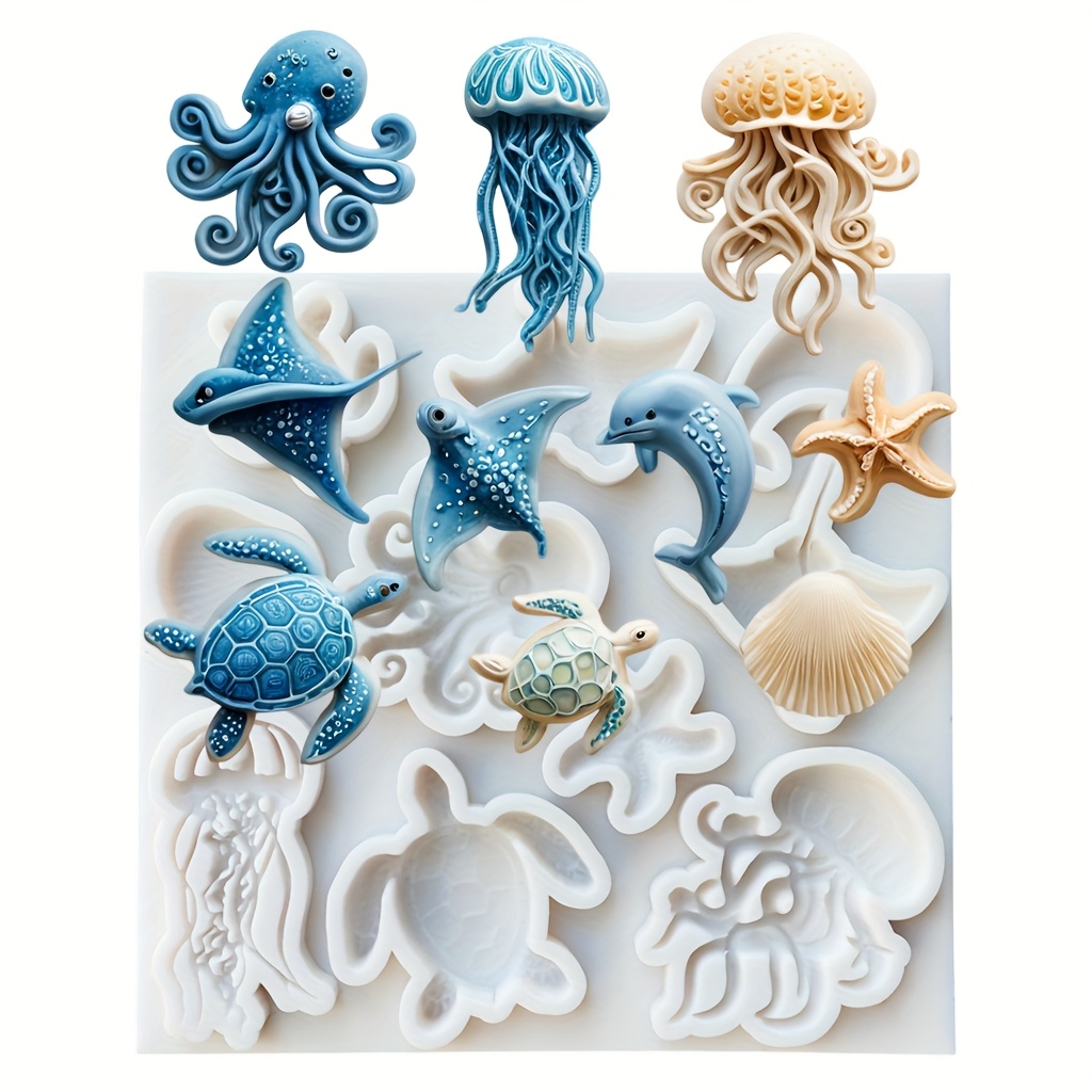 海の生き物シリコンモールド タコ クラゲ イルカ カメ フォ - Soap Making Essentials のレビューと価格