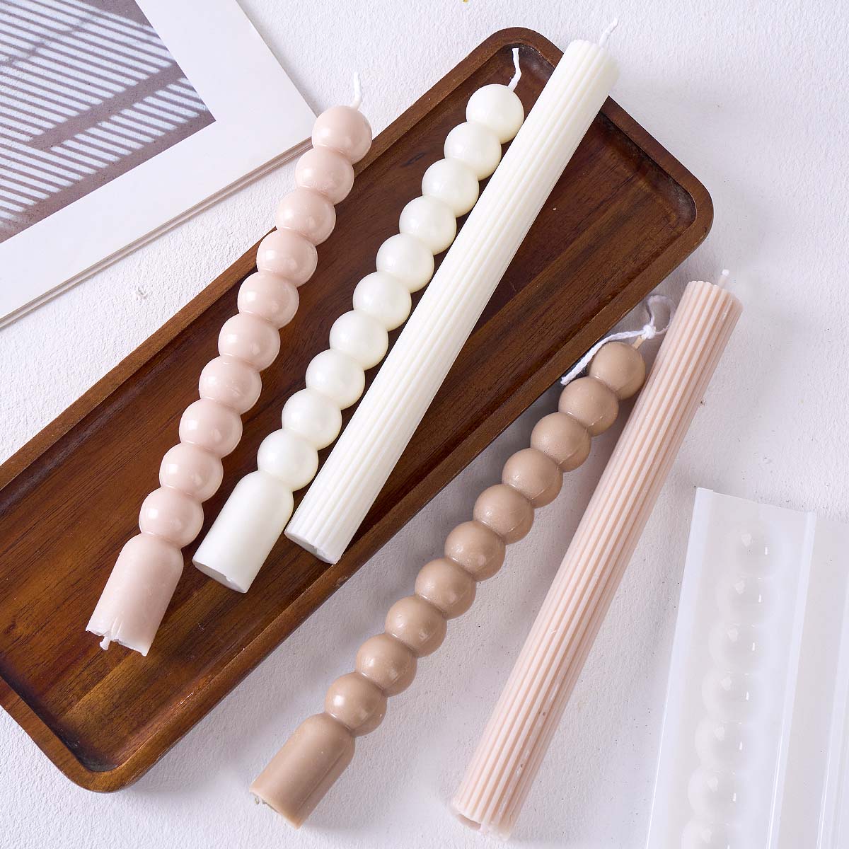 3Dロングストライプバブルビーズピラーキャンドルシリコンモー - Soap Making Essentials のレビューと価格