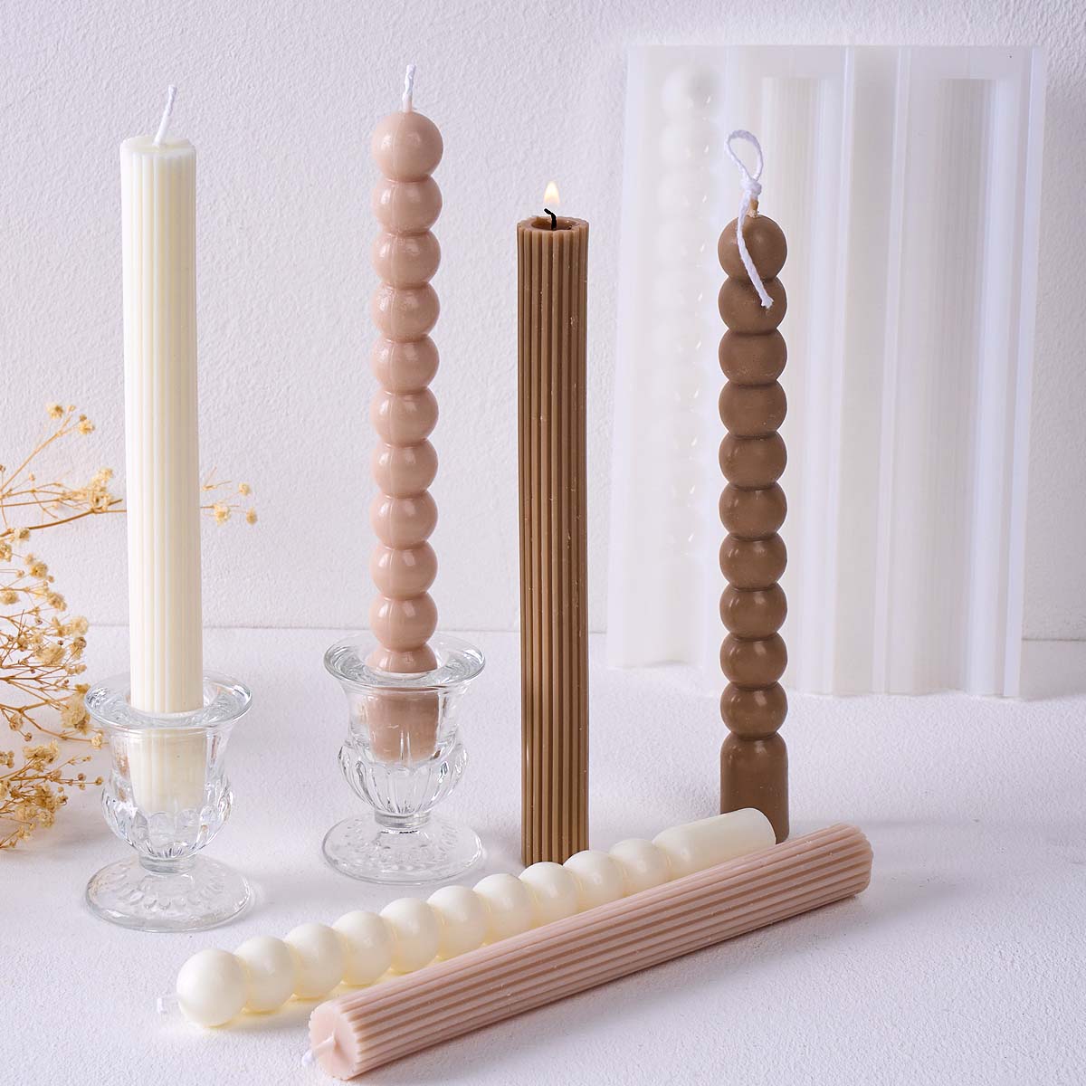 3Dロングストライプバブルビーズピラーキャンドルシリコンモー - Soap Making Essentials のレビューと価格