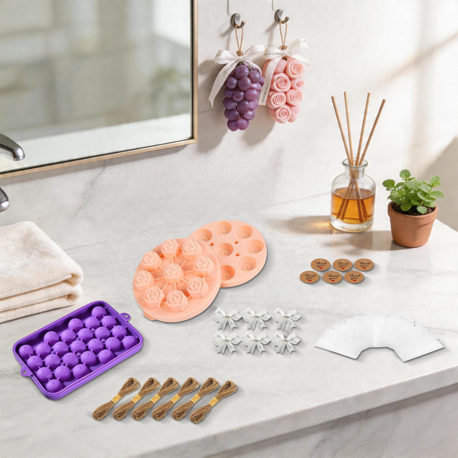 大人用石鹸作りキット DIY グレープとフラワーキャンドル型 - Soap Making Kit For Adults のレビューと価格