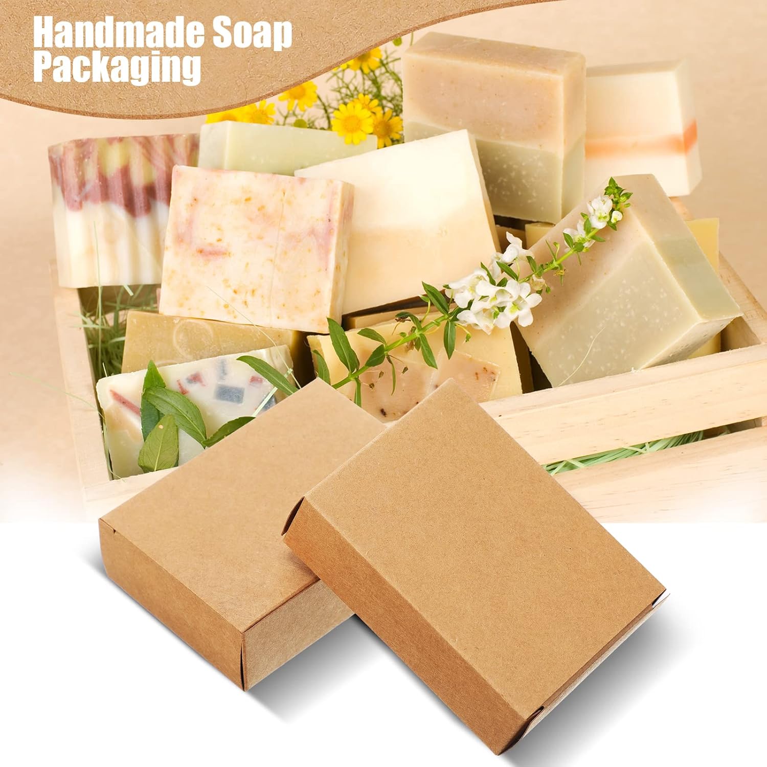 100個入り クラフト石鹸箱包装 自家製石鹸作り用品 パーテ - Soap Making In School のレビューと価格