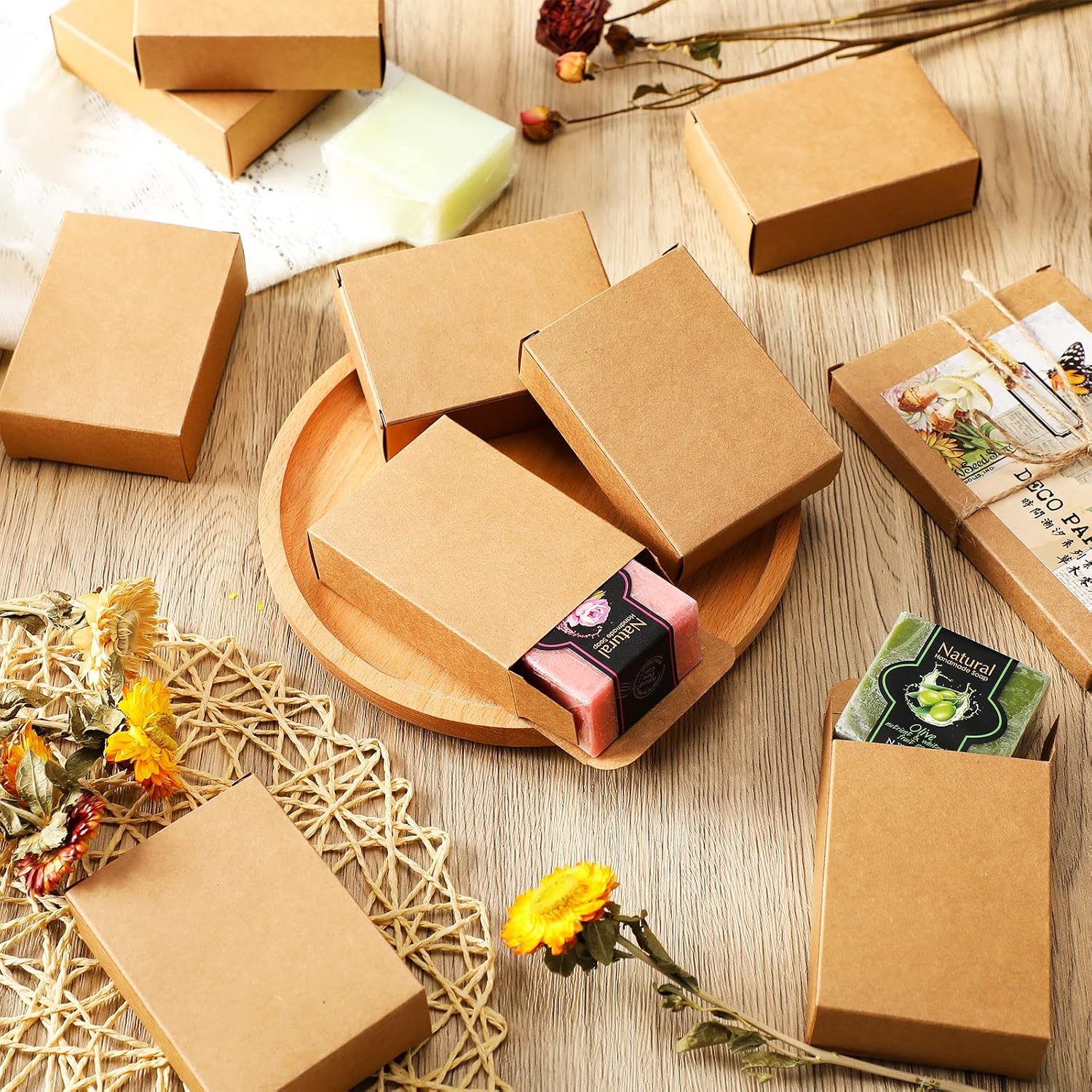 100個入り クラフト石鹸箱包装 自家製石鹸作り用品 パーテ - Soap Making In School のレビューと価格