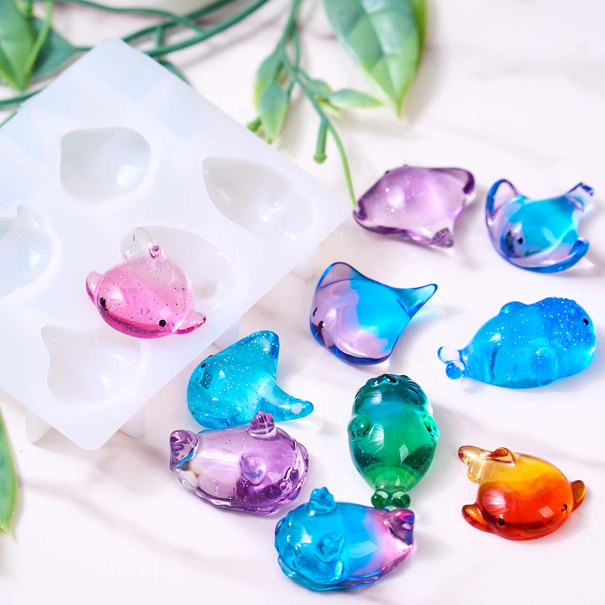 3Dヒーリング可愛いマンタ鯨シリコンモールドDIYキーホルダ - Soap Making Gloves のレビューと価格