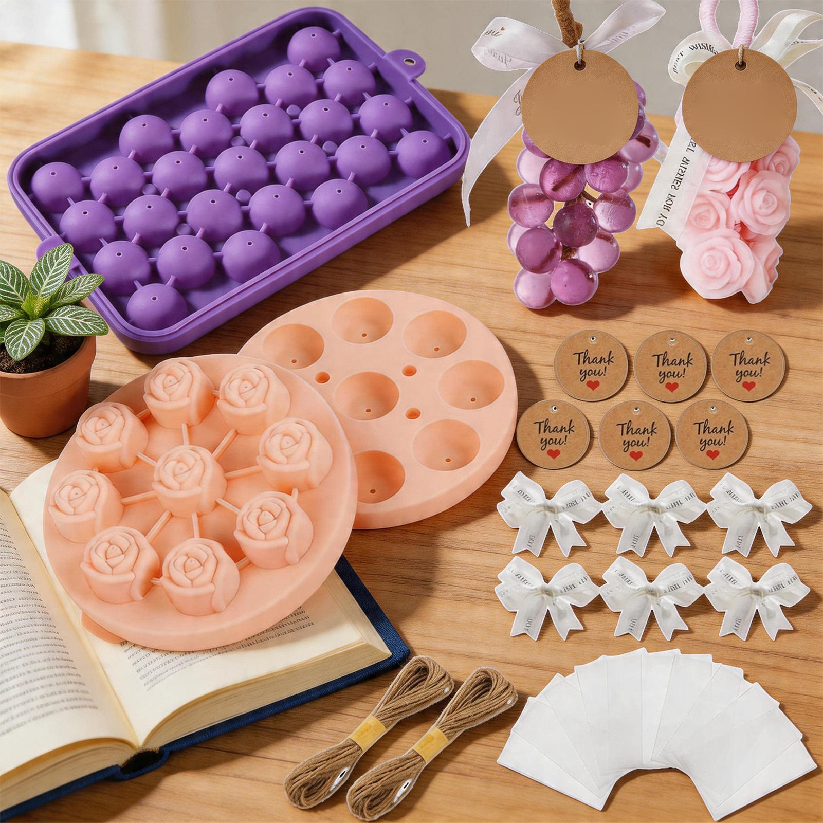 初心者向け石鹸作りキット 花とブドウの形をしたキャンドル作り - Soap Making Kit For Adults のレビューと価格