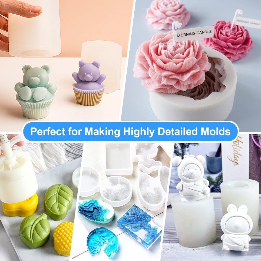 シリコンモールド作成キット、38.8オンス 15A弾性液体シ - Soap Making Gloves のレビューと価格